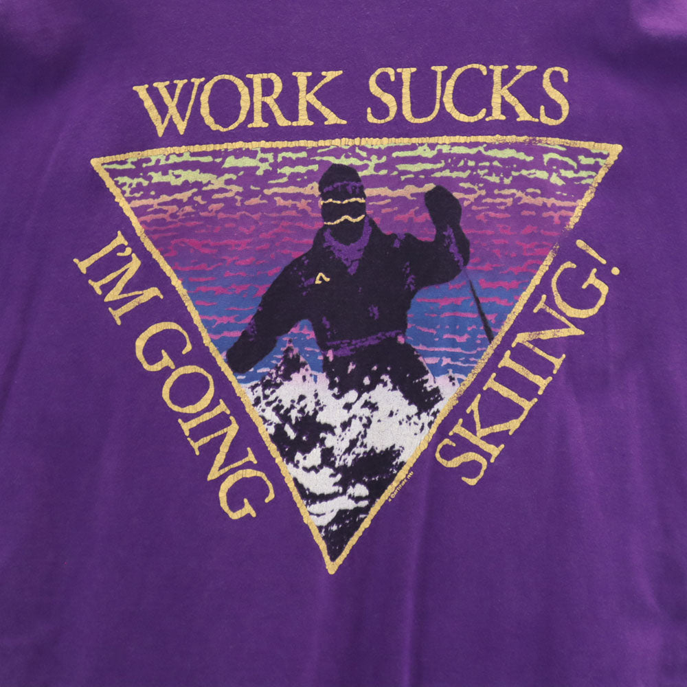 シグナル 90s USA製 バックプリント 半袖 オールド Tシャツ L パープル SIGNAL SPORTS スキー メンズ