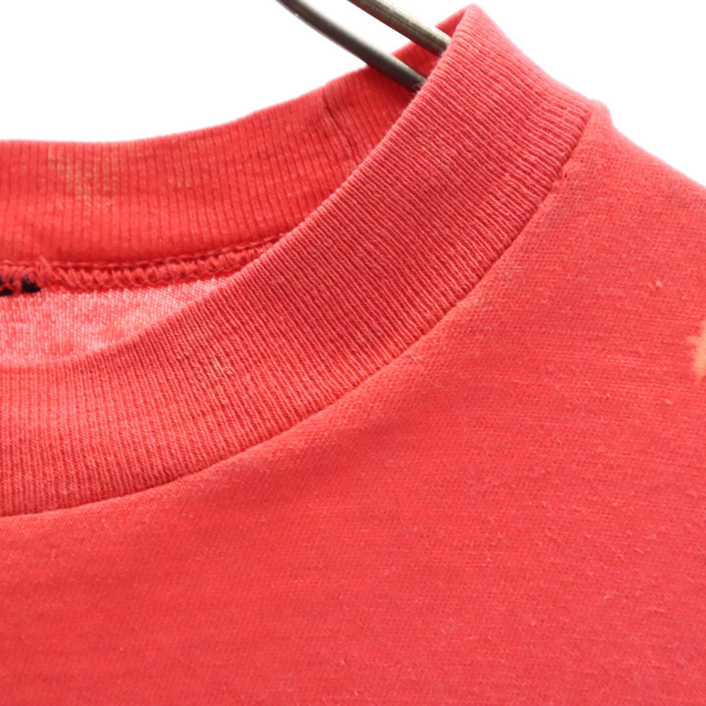 オールド 90s 半袖 シングルステッチ オールド Tシャツ レッド系 OLD ブリーチ ペイント メンズ