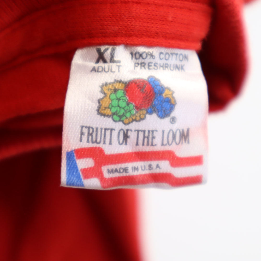FRUIT OF THE LOOM フルーツオブザルーム 90s USA製 半袖 シングルステッチ オールド Tシャツ XL レッド メンズ
