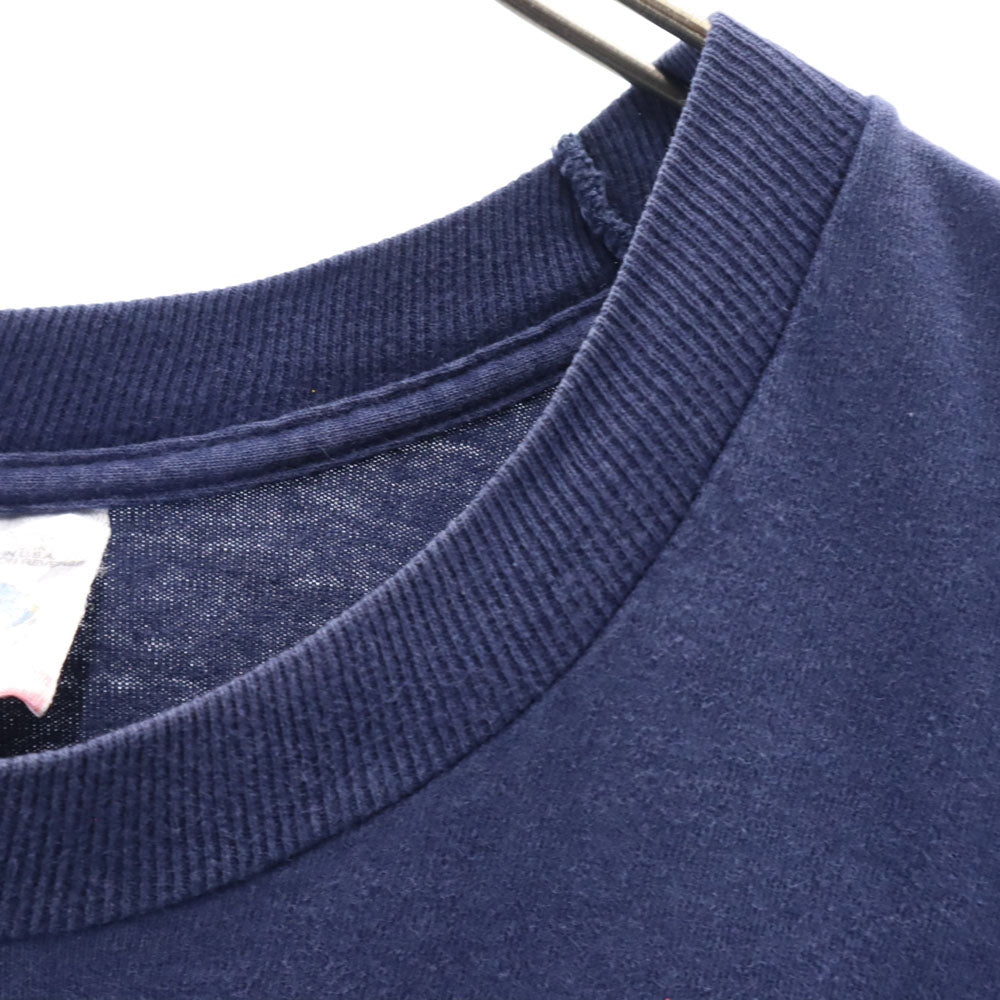 FRUIT OF THE LOOM フルーツオブザルーム 90s USA製 オールド バックプリント 長袖 Tシャツ XL ネイビー ロンT メンズ