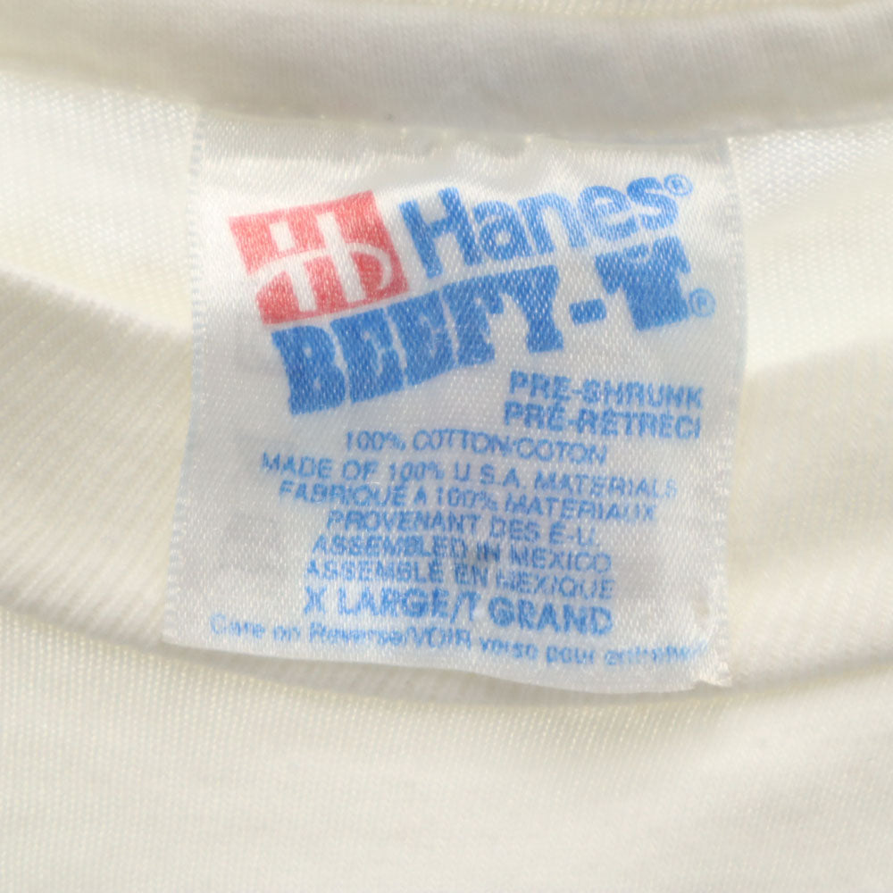 Hanes ヘインズ 90s USA製 オールド 長袖 シングルステッチ Tシャツ XL ホワイト BEEFY-T ロンT メンズ