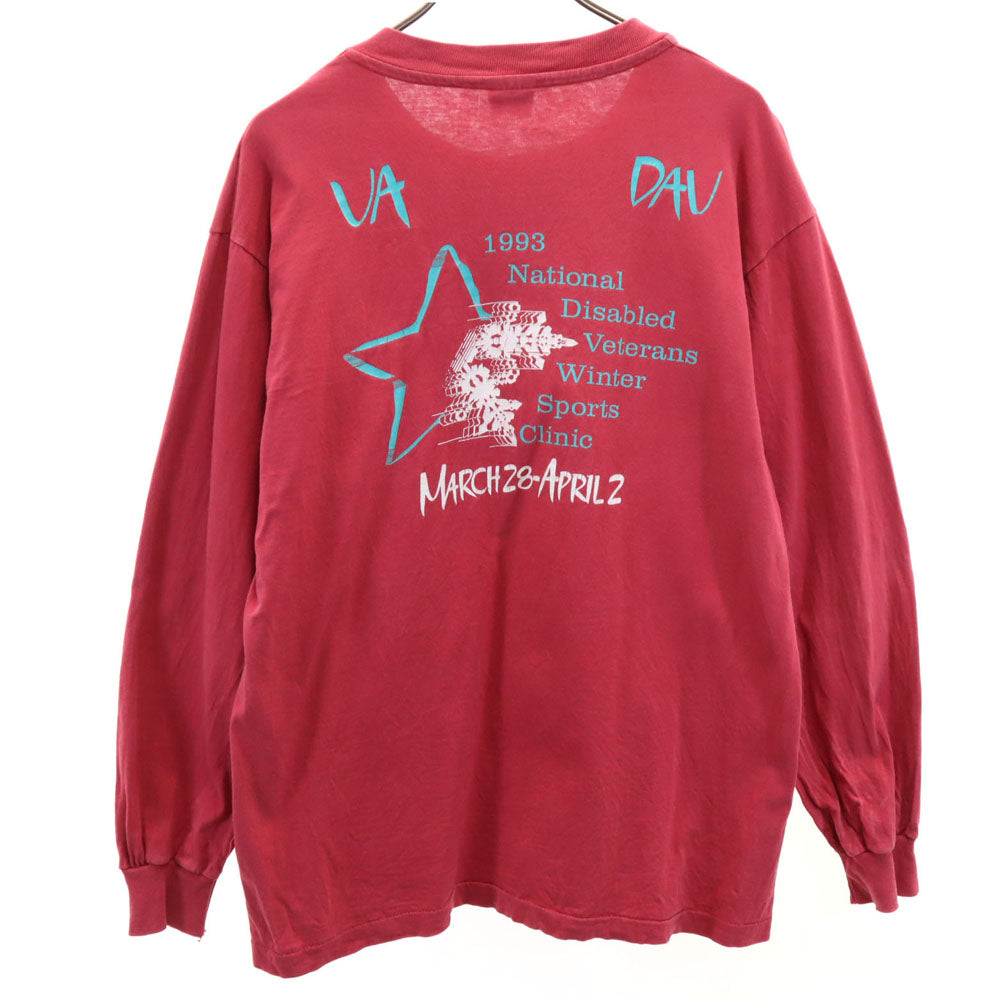 anvil アンヴィル 90s USA製 オールド 長袖 シングルステッチ Tシャツ L ピンクレッド系 ロンT メンズ