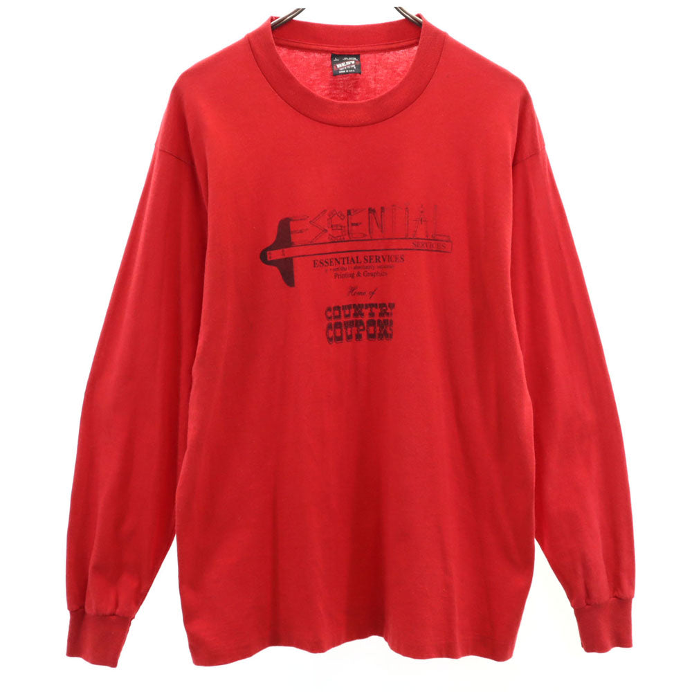 FRUIT OF THE LOOM フルーツオブザルーム 90s USA製 オールド 長袖 シングルステッチ Tシャツ L レッド BEST ロンT メンズ