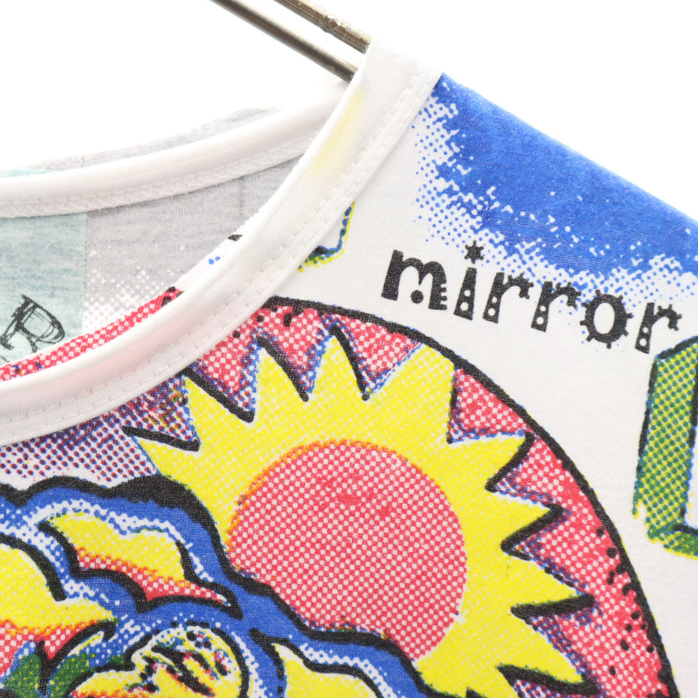 MIRROR ビートルズ ジョンレノン 半袖 Tシャツ XL ホワイト MIRROR カットオフ加工 アート The Beatles メンズ