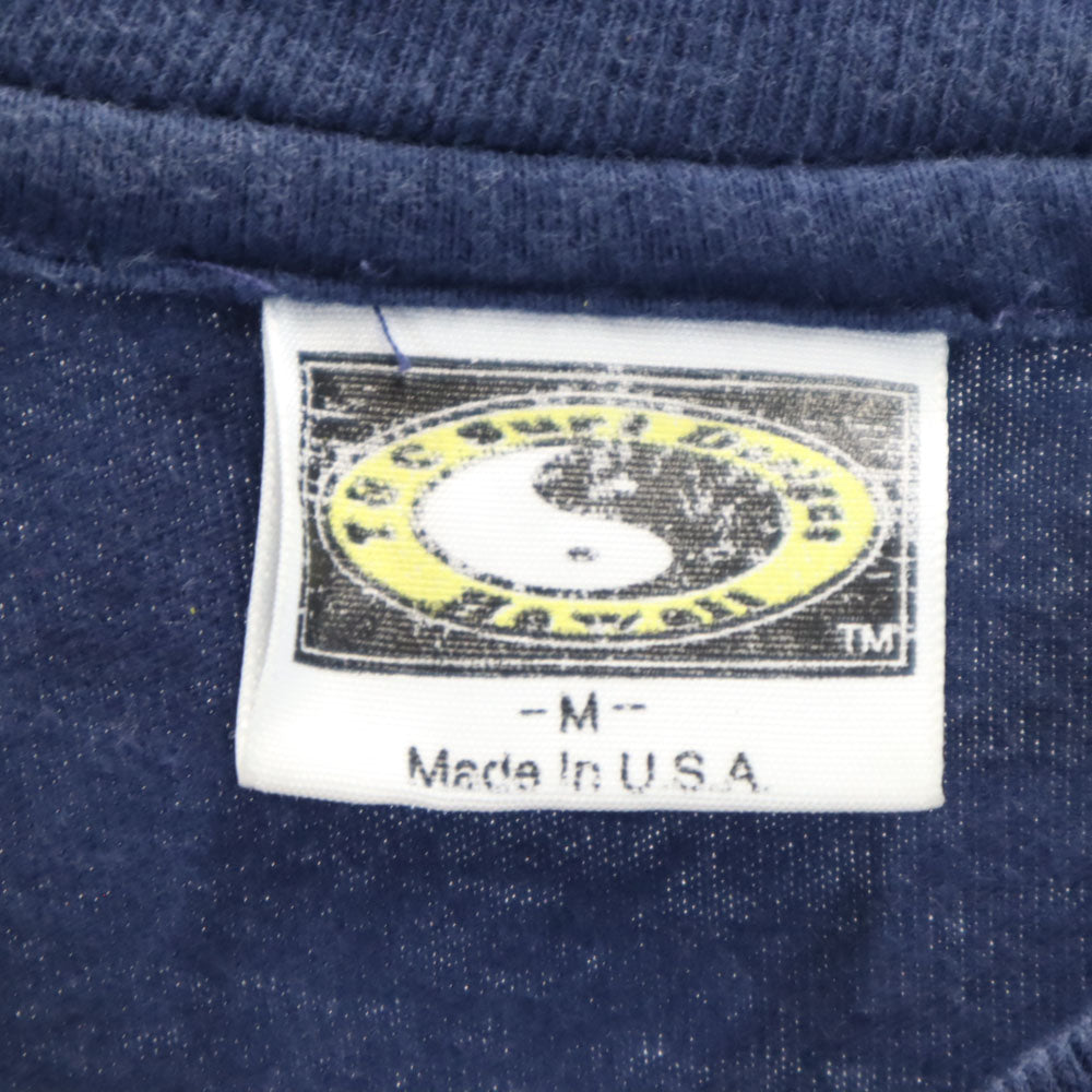 Town&Country タウンアンドカントリー 90s USA製 オールド シングルステッチ バックプリント 半袖 Tシャツ M ネイビー メンズ