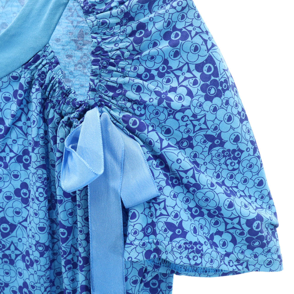 ルイヴィトン 総柄 半袖 カットソー L ブルー系 LOUIS VUITTON Tシャツ レディース