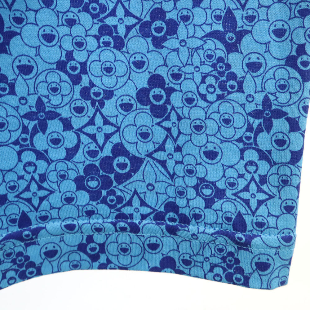 ルイヴィトン 総柄 半袖 カットソー L ブルー系 LOUIS VUITTON Tシャツ レディース