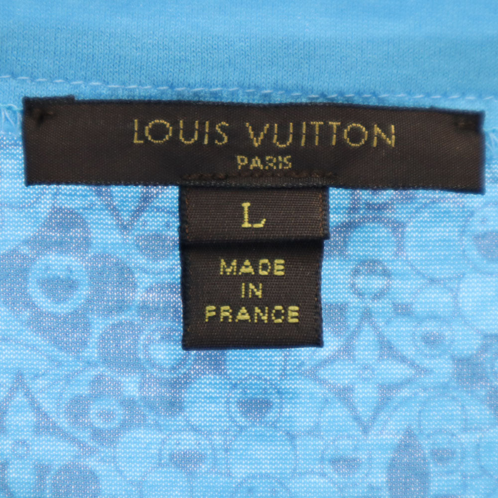 ルイヴィトン 総柄 半袖 カットソー L ブルー系 LOUIS VUITTON Tシャツ レディース