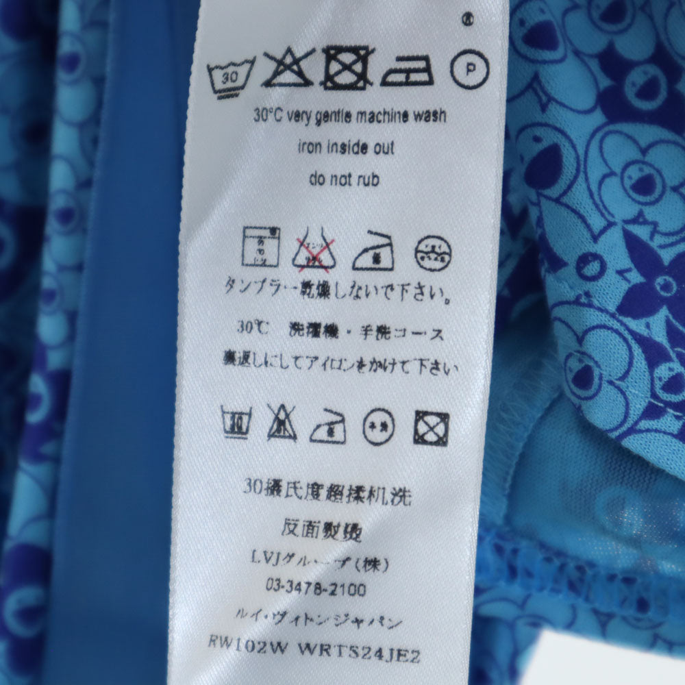 ルイヴィトン 総柄 半袖 カットソー L ブルー系 LOUIS VUITTON Tシャツ レディース