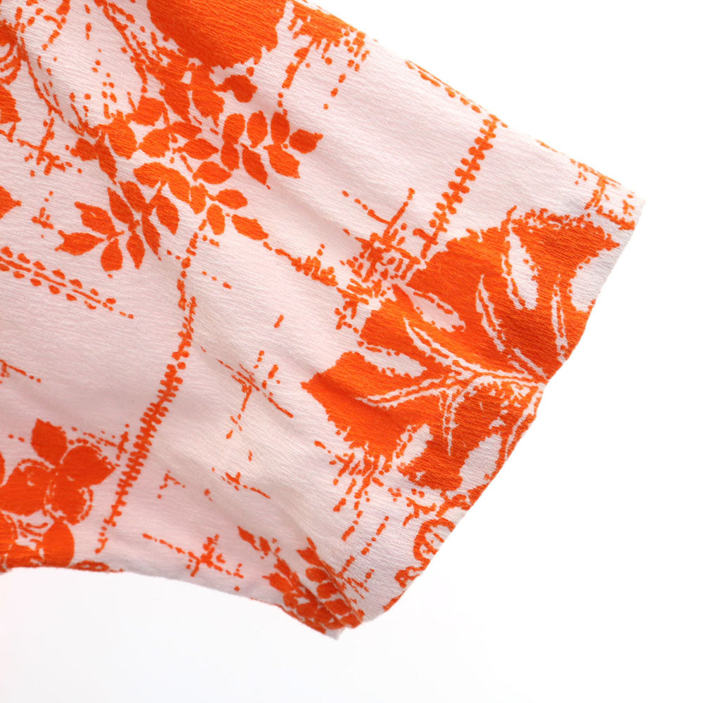 メイドインハワイ 70s ヴィンテージ 半袖 オープンカラー 開襟 アロハシャツ M オレンジ 他 メンズ