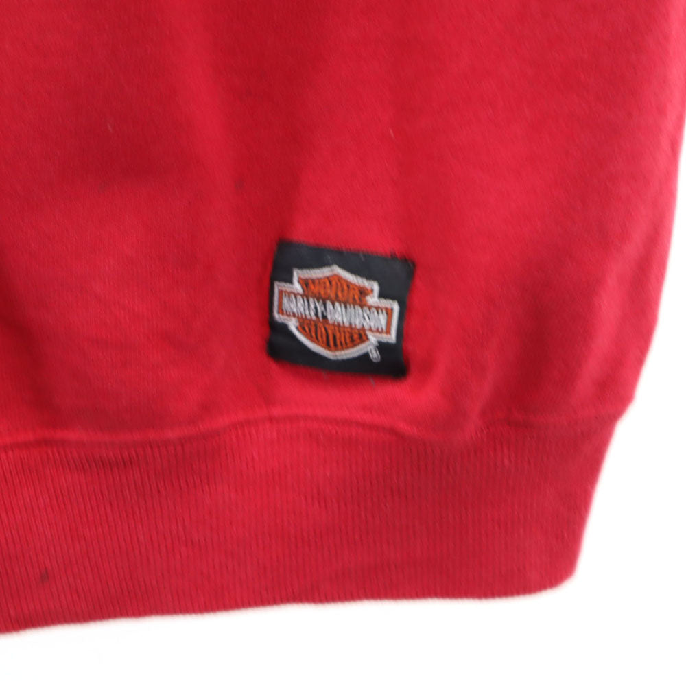 Hanes ヘインズ 80s 90s USA製 ヴィンテージ ハーレーダヴィッドソン 長袖 スウェット トレーナー L レッド イーグル Harley-Davidson メンズ