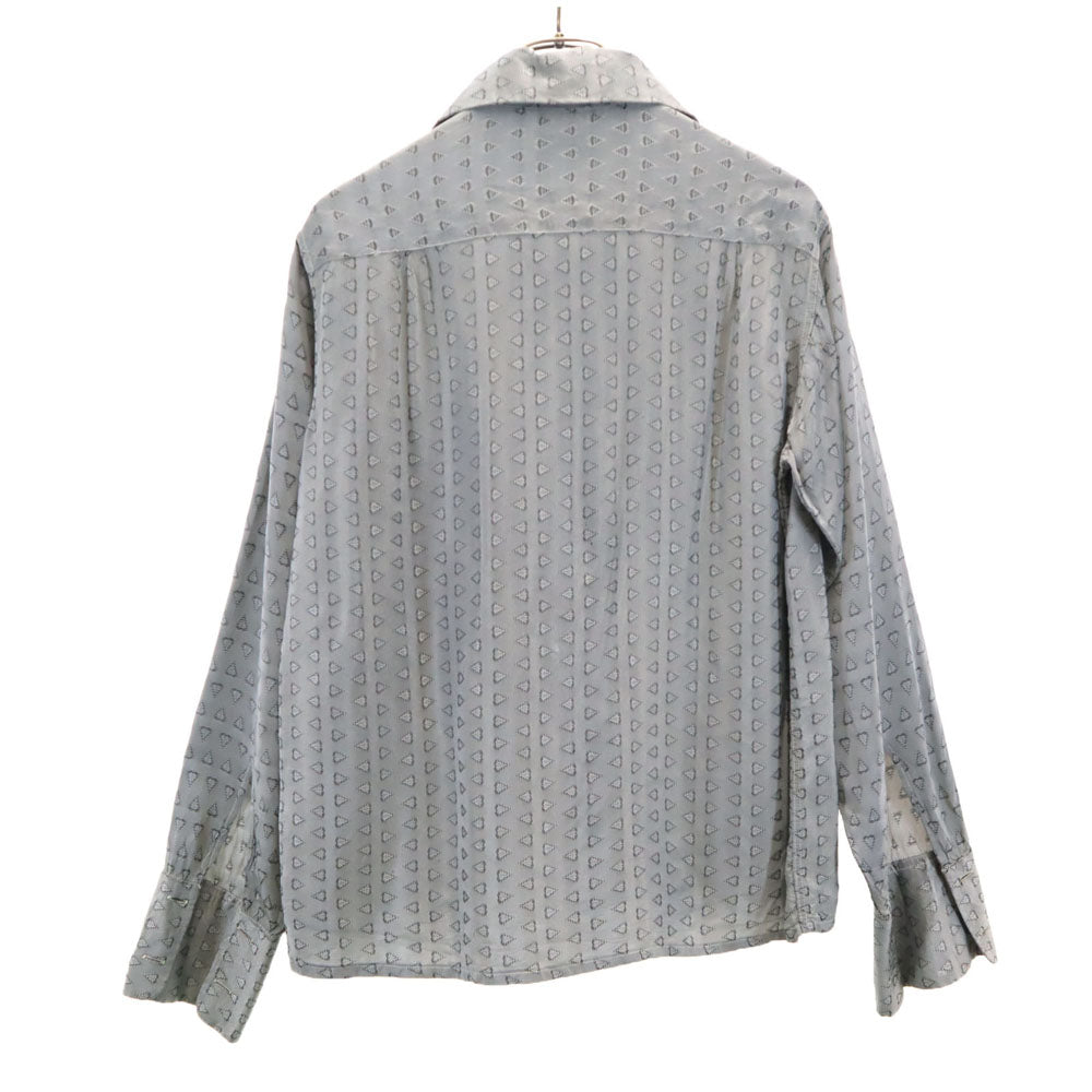 SPORTOP 50s イタリアンカラー ボックスカット 開襟 総柄 長袖 シャツ M グレー メンズ