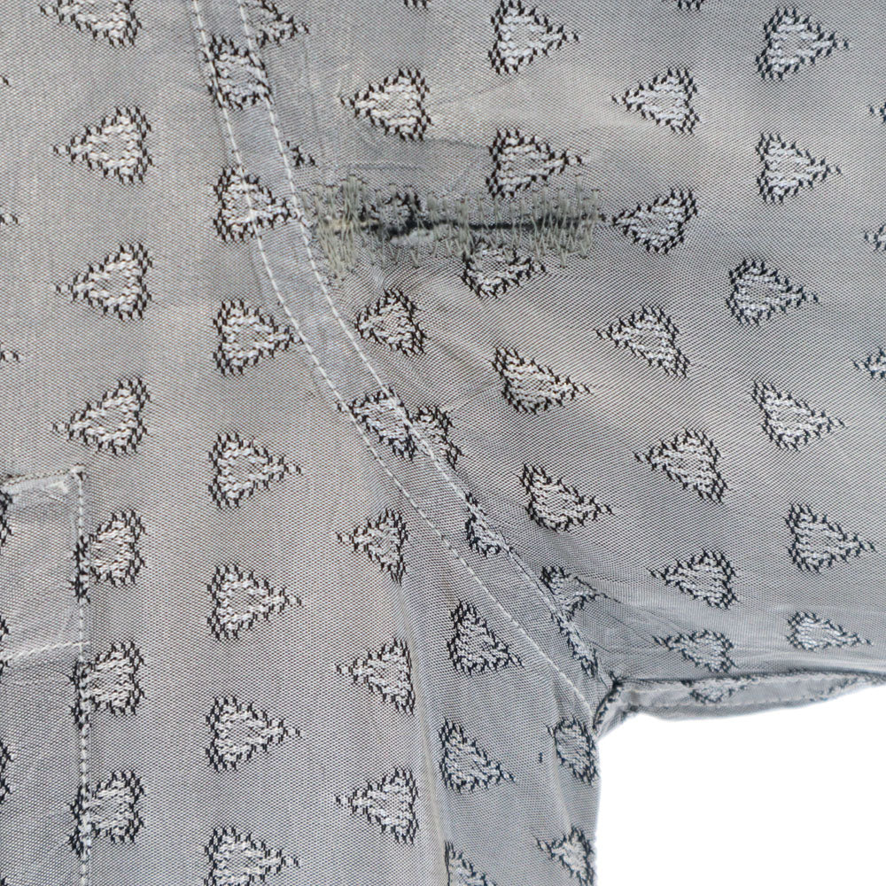 SPORTOP 50s イタリアンカラー ボックスカット 開襟 総柄 長袖 シャツ M グレー メンズ