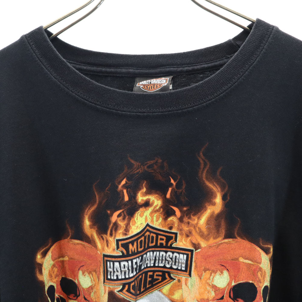 HARLEY DAVIDSON ハーレーダビッドソン 00s スカル 長袖 Tシャツ M ブラック ロンT メンズ