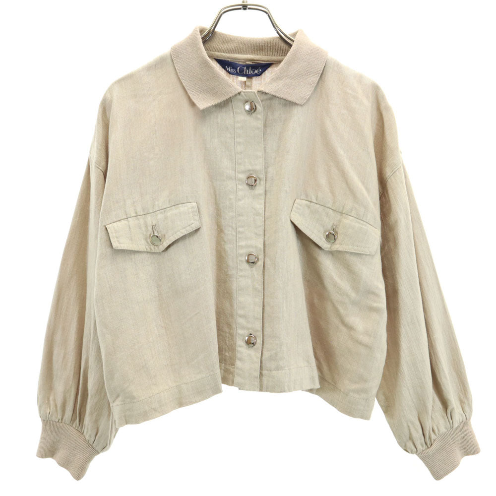 miss chloe ミスクロエ 日本製 リネンブレンド ショート丈 ブルゾン 40 ベージュ ジャケット レディース