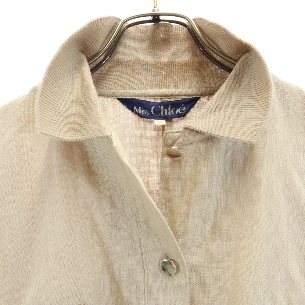 miss chloe ミスクロエ 日本製 リネンブレンド ショート丈 ブルゾン 40 ベージュ ジャケット レディース