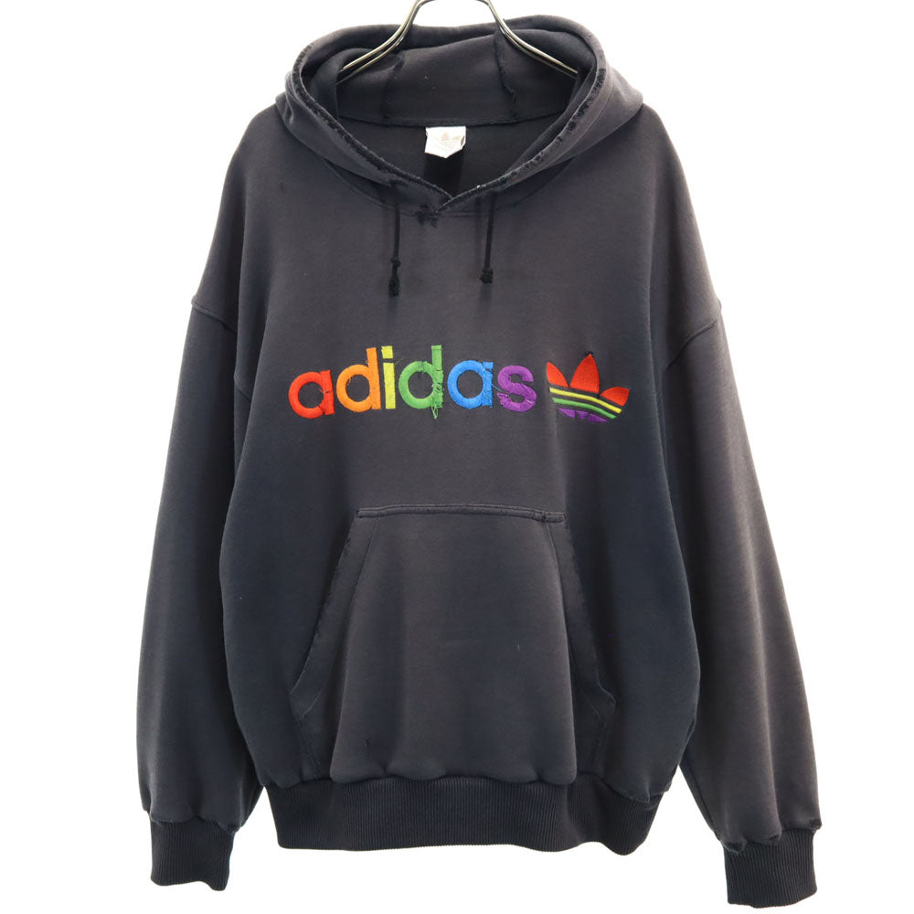adidas アディダス 80s デサント製 ヴィンテージ 長袖 スウェットパーカー O ブラウン系 デサント製 メンズ