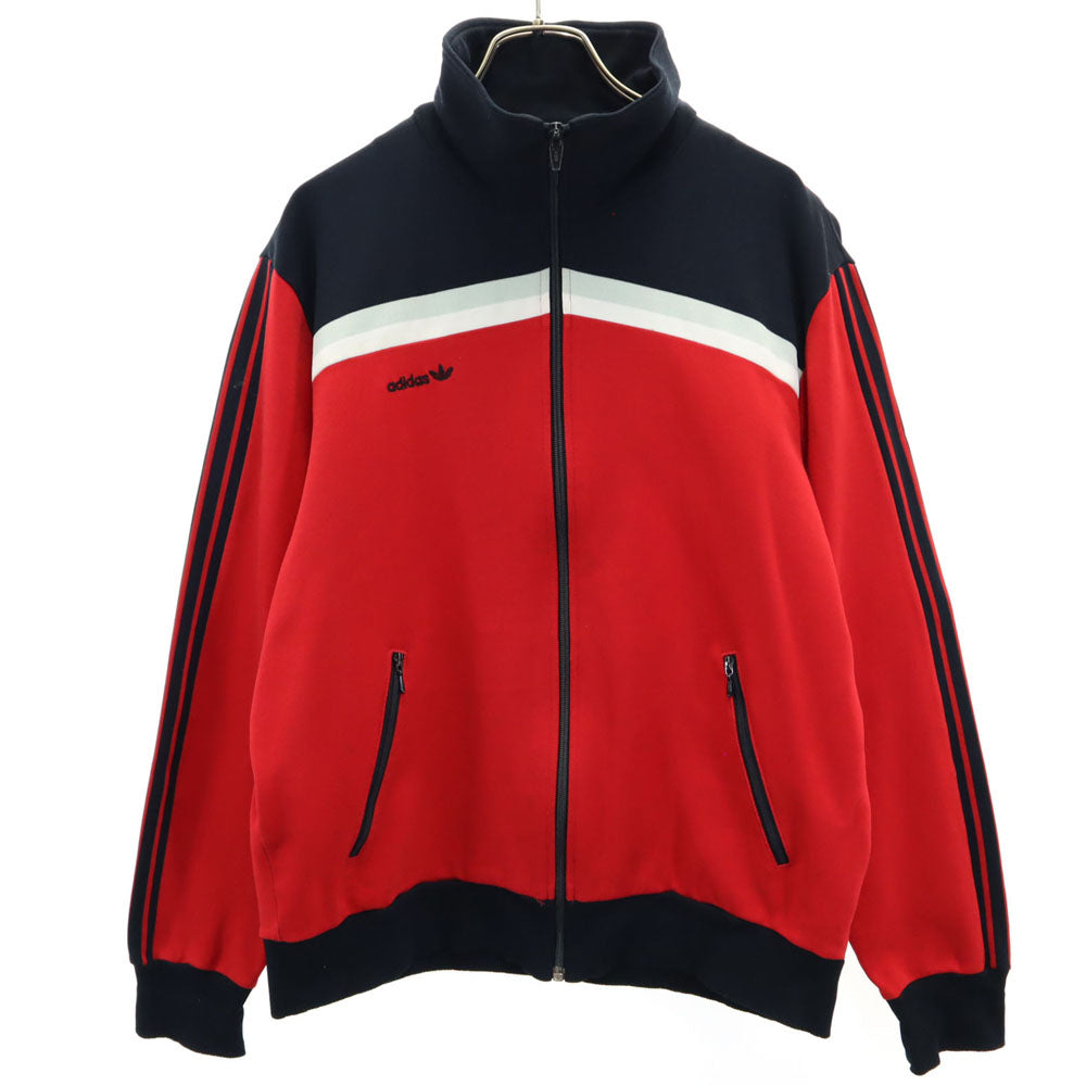 adidas アディダス 70s ATS-30 デサント製 西ドイツタグ ヴィンテージ トレフォイルロゴ 長袖 トラックジャケット 4 レッド系 ジャージ メンズ