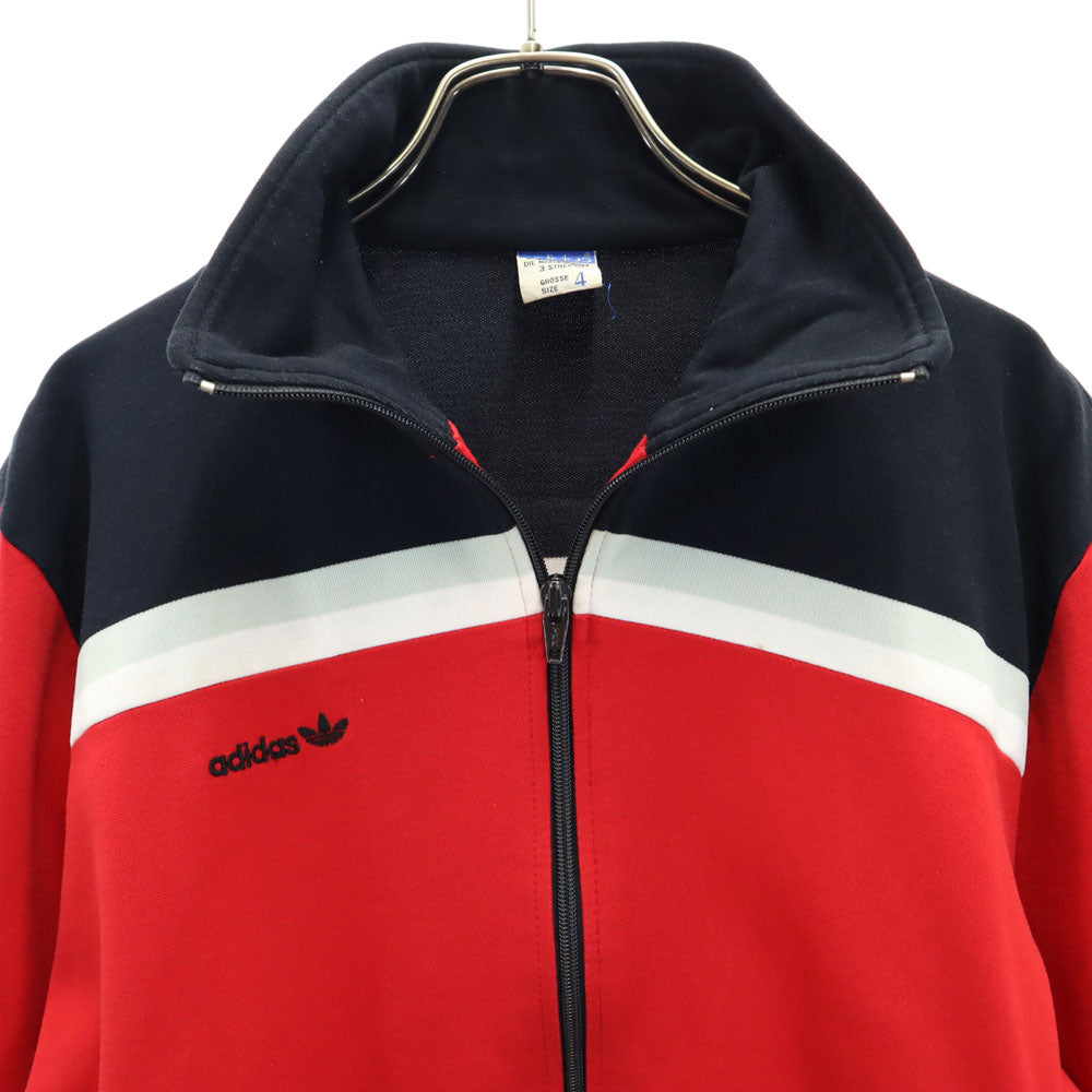 adidas アディダス 70s ATS-30 デサント製 西ドイツタグ ヴィンテージ トレフォイルロゴ 長袖 トラックジャケット 4 レッド系 ジャージ メンズ