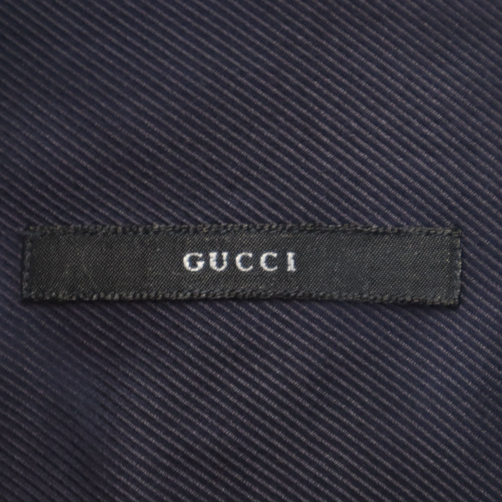 GUCCI グッチ イタリア製 長袖 シャツ S ネイビー系 メンズ