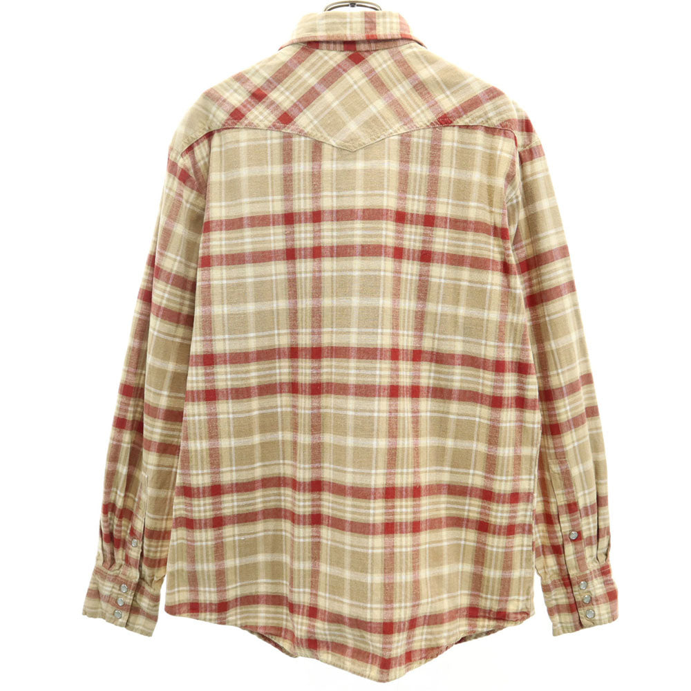 KENNINGTON ケニントン 70s 80s ヴィンテージ チェック 長袖 ウエスタンシャツ L ブラウン系 メンズ