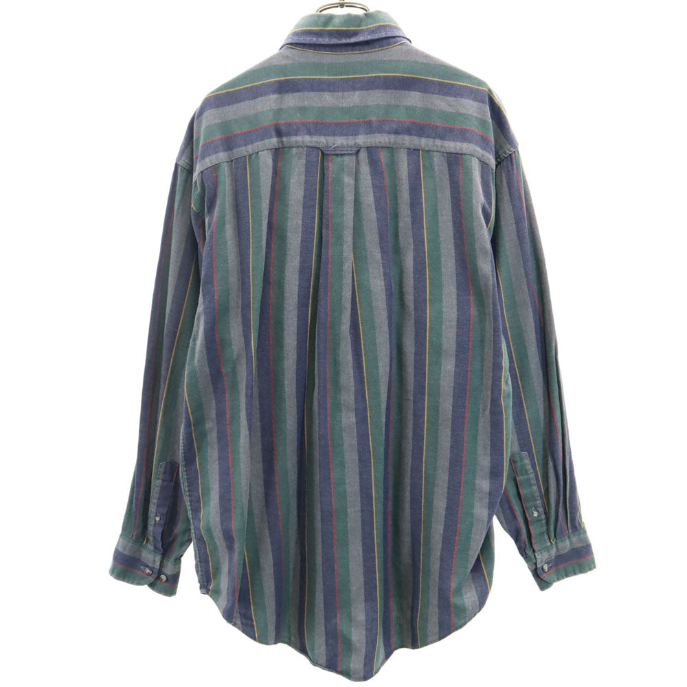 GAP ギャップ 90s オールド ストライプ 長袖 ボタンダウンシャツ M グレー系 メンズ