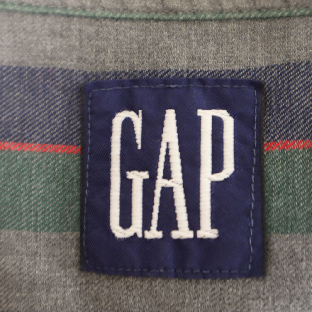 GAP ギャップ 90s オールド ストライプ 長袖 ボタンダウンシャツ M グレー系 メンズ