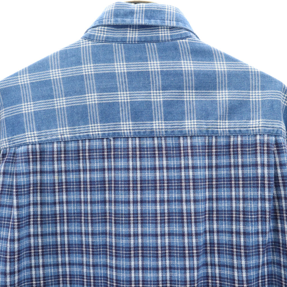 ギャップ 90s オールド チェック 長袖 ボタンダウンシャツ ブルー系 GAP メンズ