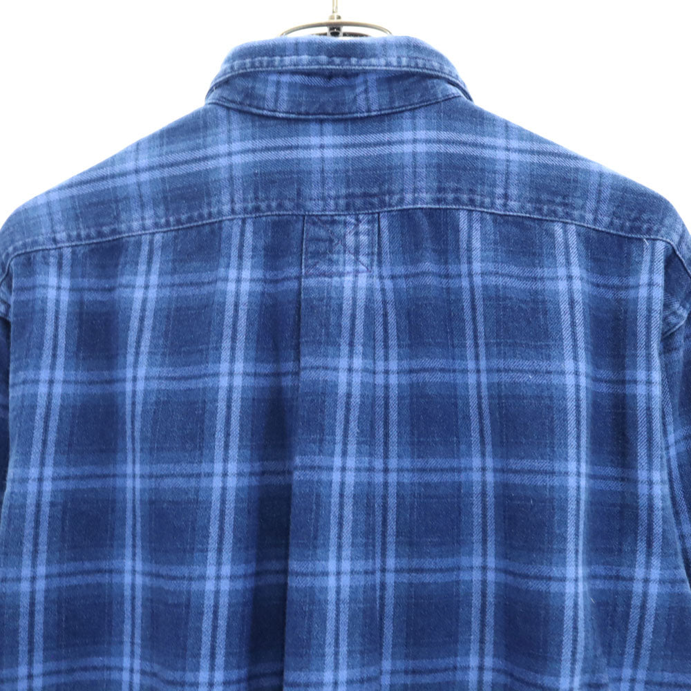 L.L.Bean エルエルビーン 80s アウトドア USA製 ヴィンテージ チェック柄 長袖 ボタンダウンシャツ S 青紺 レディース
