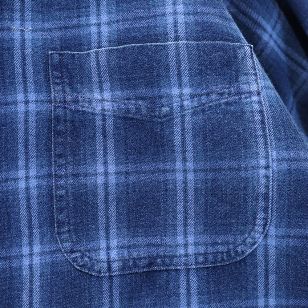 L.L.Bean エルエルビーン 80s アウトドア USA製 ヴィンテージ チェック柄 長袖 ボタンダウンシャツ S 青紺 レディース