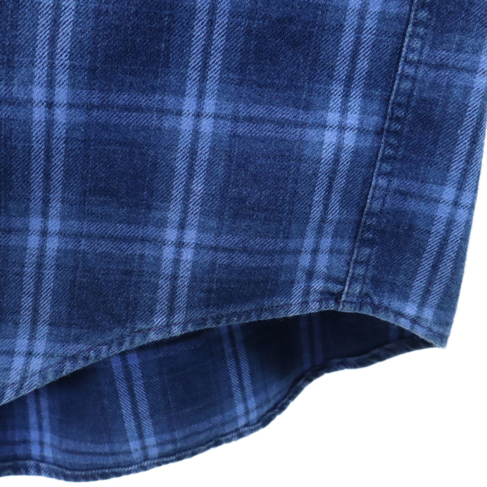 L.L.Bean エルエルビーン 80s アウトドア USA製 ヴィンテージ チェック柄 長袖 ボタンダウンシャツ S 青紺 レディース