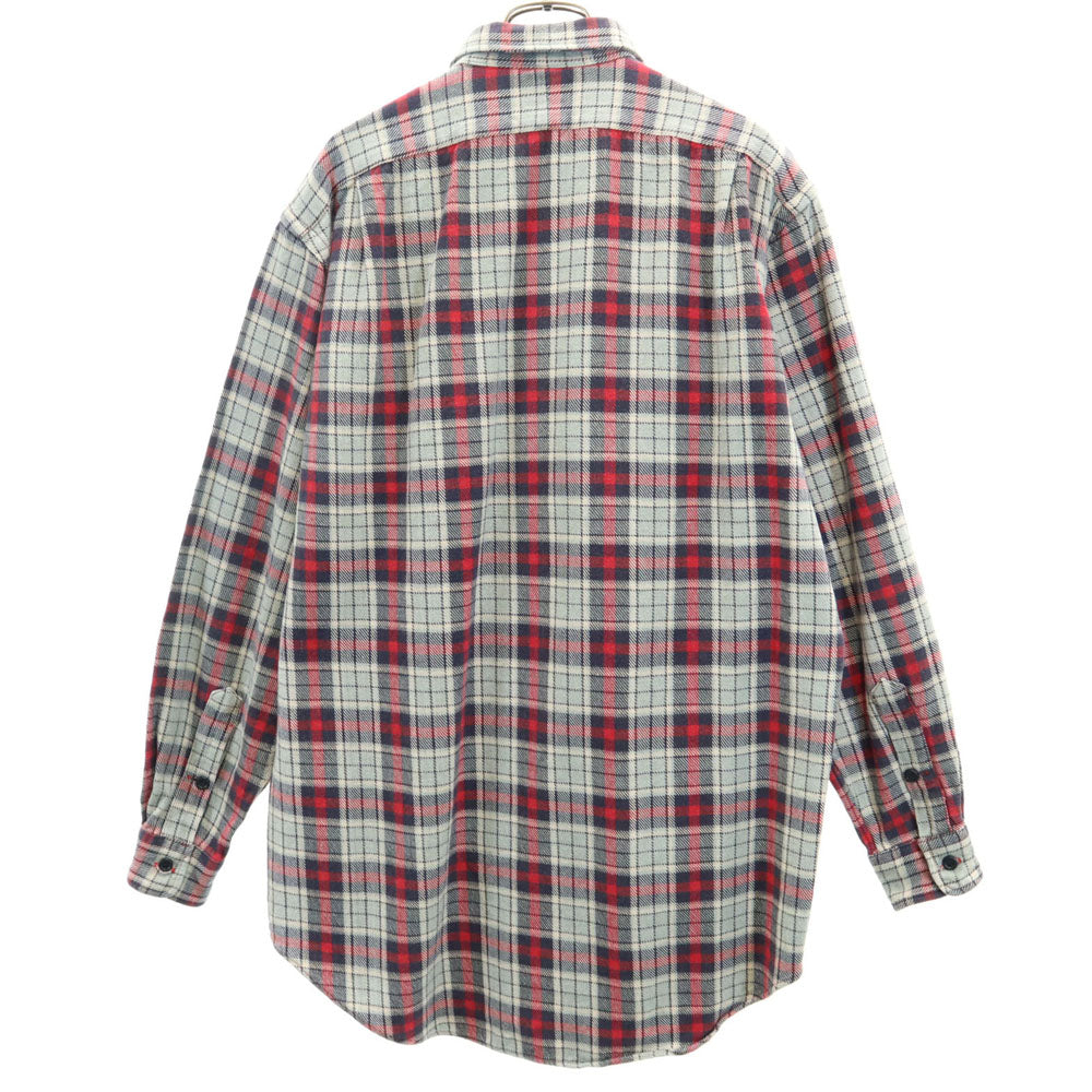 RRL ダブルアールエル 90s 初期タグ 赤3星 オールド チェック柄 長袖 ネルシャツ S グレー RALPH LAUREN ラルフローレン メンズ