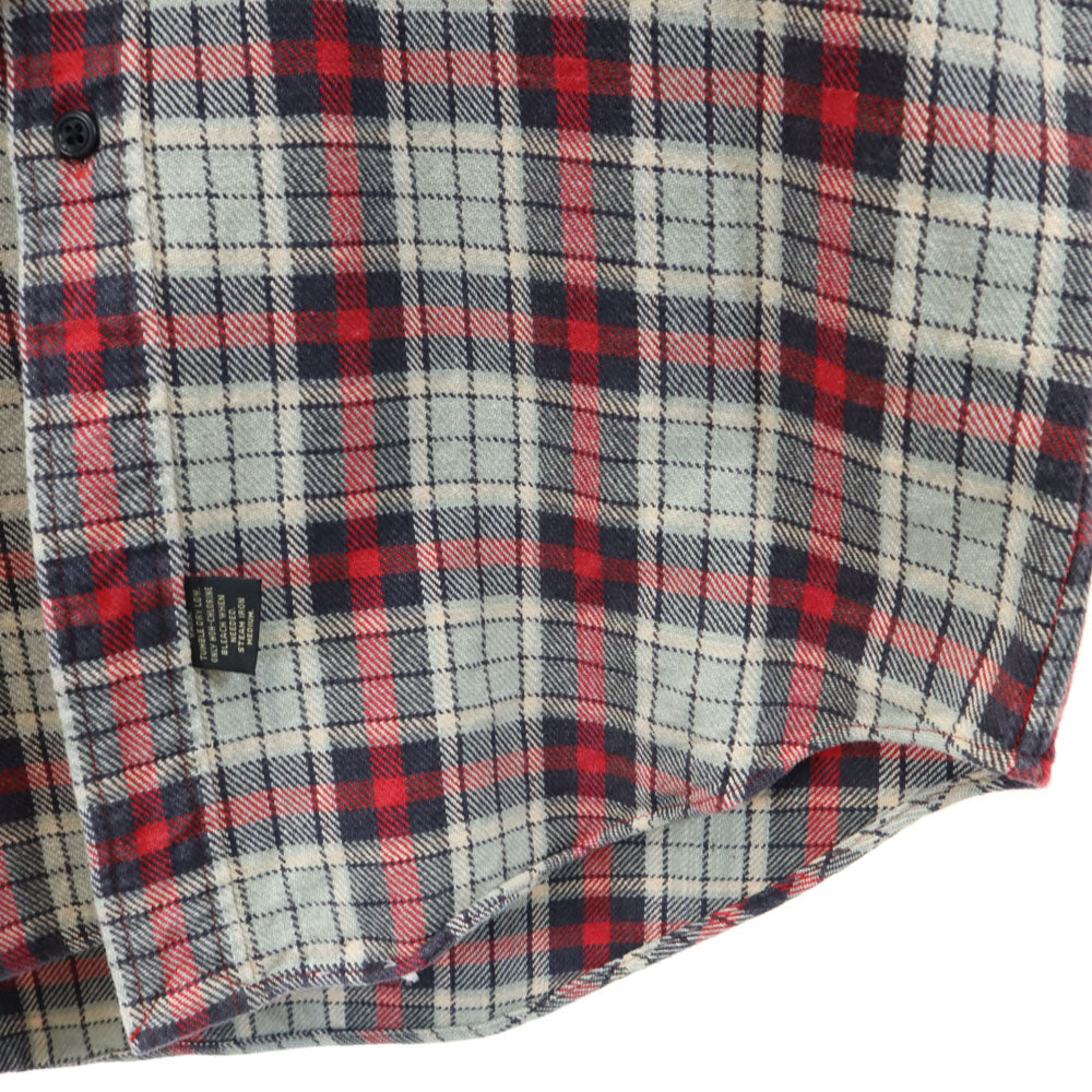 RRL ダブルアールエル 90s 初期タグ 赤3星 オールド チェック柄 長袖 ネルシャツ S グレー RALPH LAUREN ラルフローレン メンズ