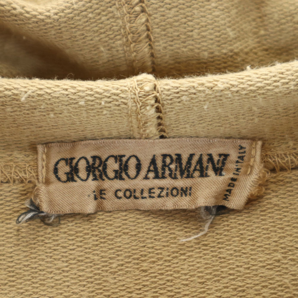 GIORGIO ARMANI ジョルジオアルマーニ 80s 90s オールド 長袖 スウェットパーカー M ベージュ LE COLLEZIONI プルオーバー メンズ
