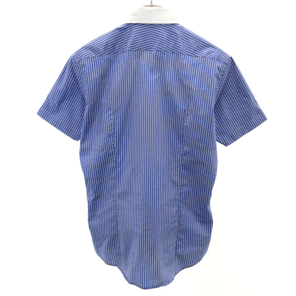 BLACK LABEL CRESTBRIDGE ブラックレーベルクレストブリッジ ストライプ柄 半袖 ボタンダウンシャツ M 青紫系 レディース