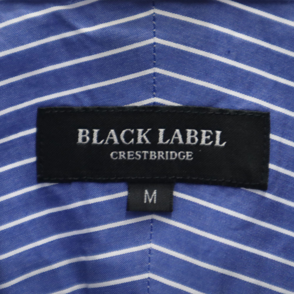 BLACK LABEL CRESTBRIDGE ブラックレーベルクレストブリッジ ストライプ柄 半袖 ボタンダウンシャツ M 青紫系 レディース