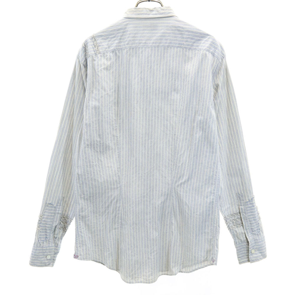 ポールスミスロンドン 日本製 ストライプ柄 長袖 シャツ M グレー系 Paul Smith LONDON メンズ