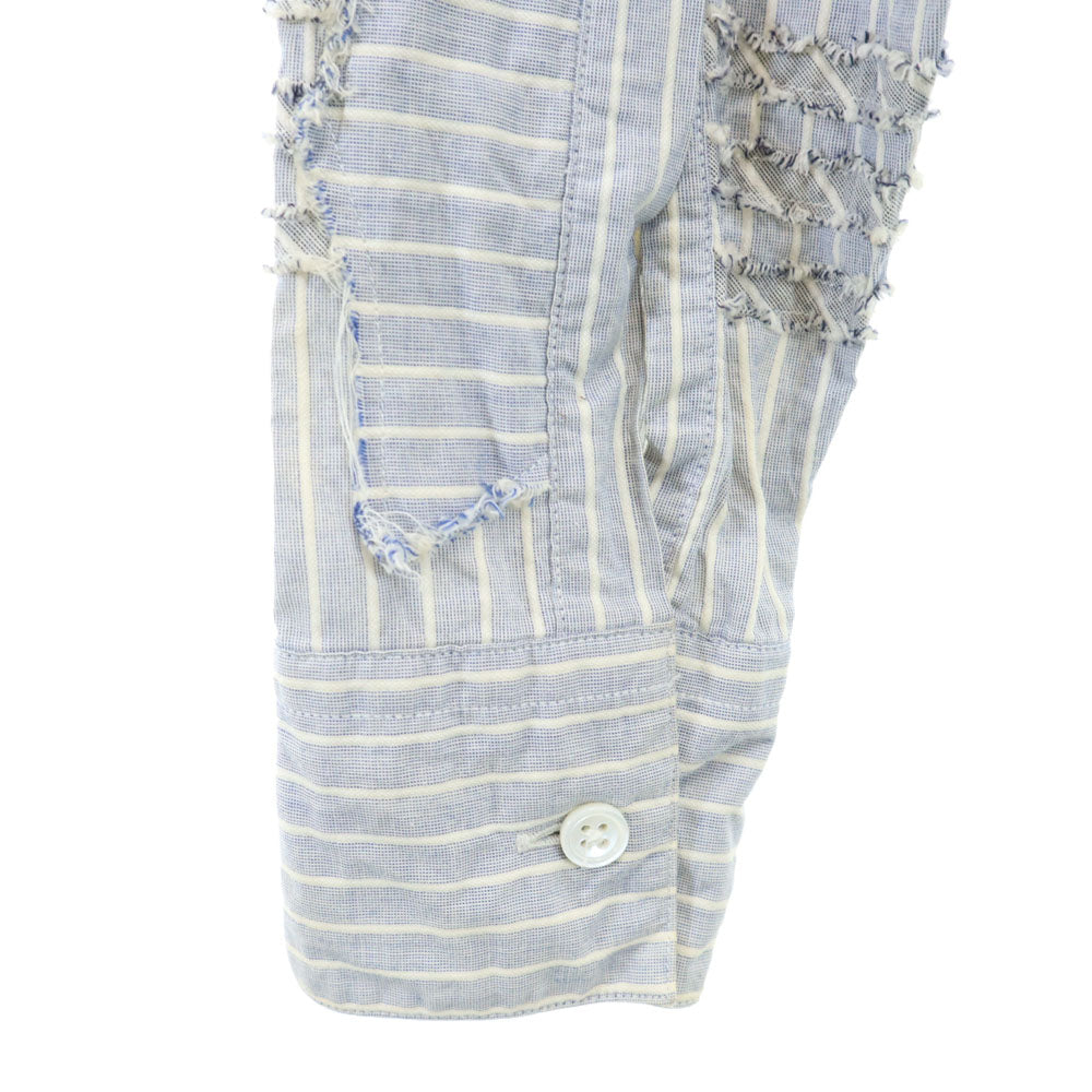 ポールスミスロンドン 日本製 ストライプ柄 長袖 シャツ M グレー系 Paul Smith LONDON メンズ