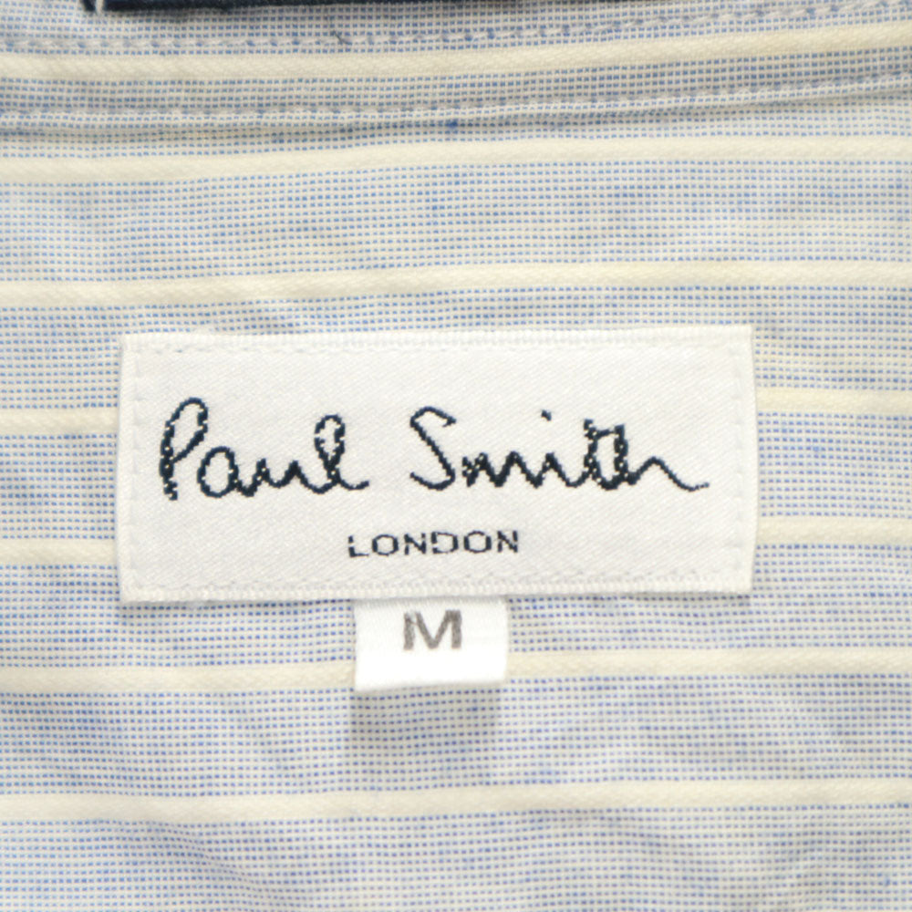 ポールスミスロンドン 日本製 ストライプ柄 長袖 シャツ M グレー系 Paul Smith LONDON メンズ