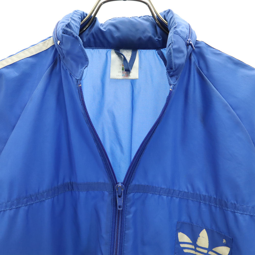 adidas アディダス 80s ヴィンテージ トレフォイルロゴ ウインドブレーカー M ブルー ジャケット メンズ