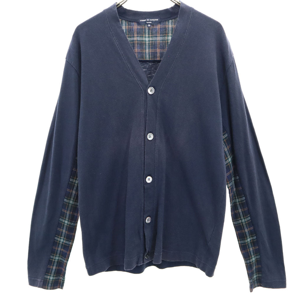 COMME des GARCONS HOMME コムデギャルソンオム 2009年 00s 日本製 長袖 Vネック カーディガン S チャコールネイビー メンズ