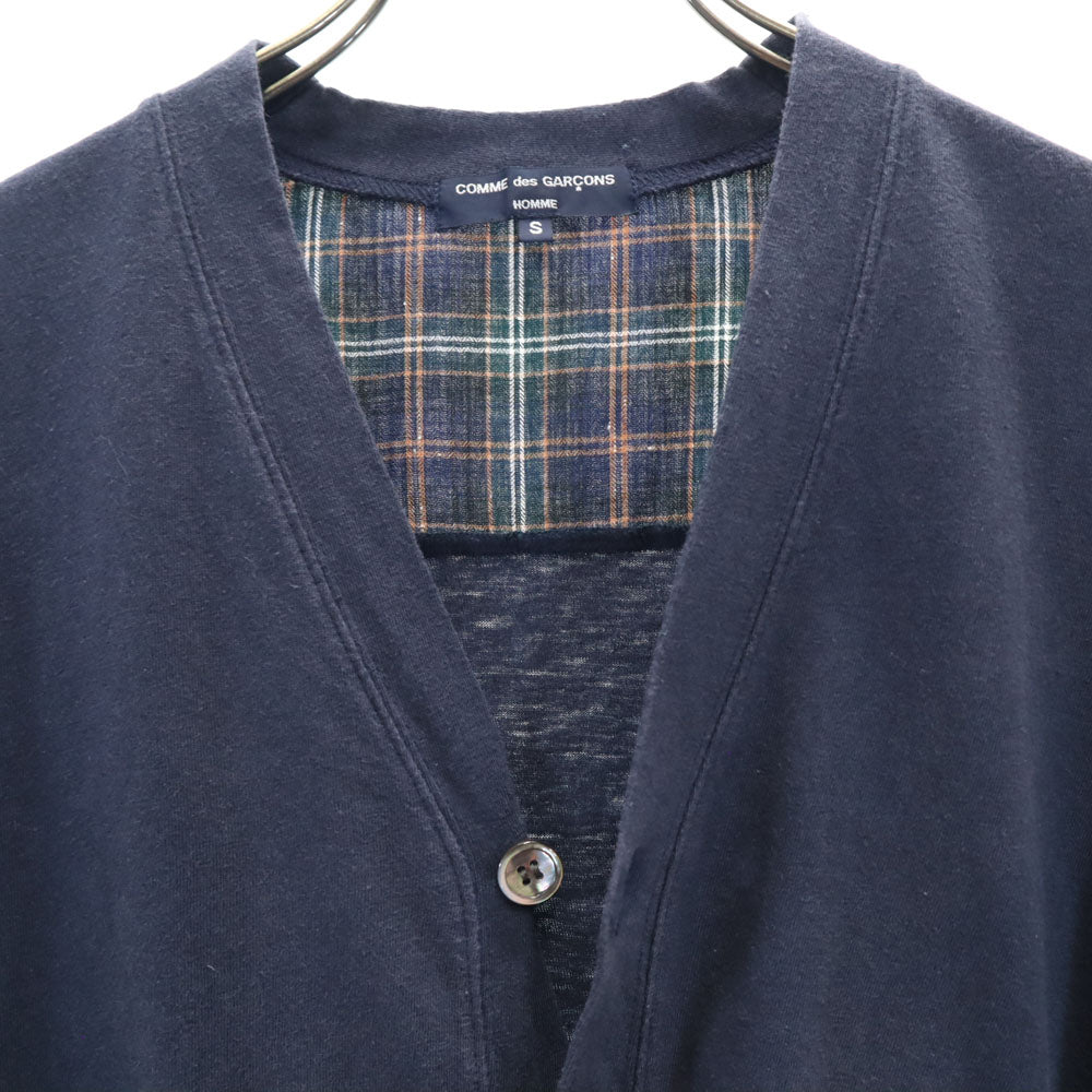 COMME des GARCONS HOMME コムデギャルソンオム 2009年 00s 日本製 長袖 Vネック カーディガン S チャコールネイビー メンズ