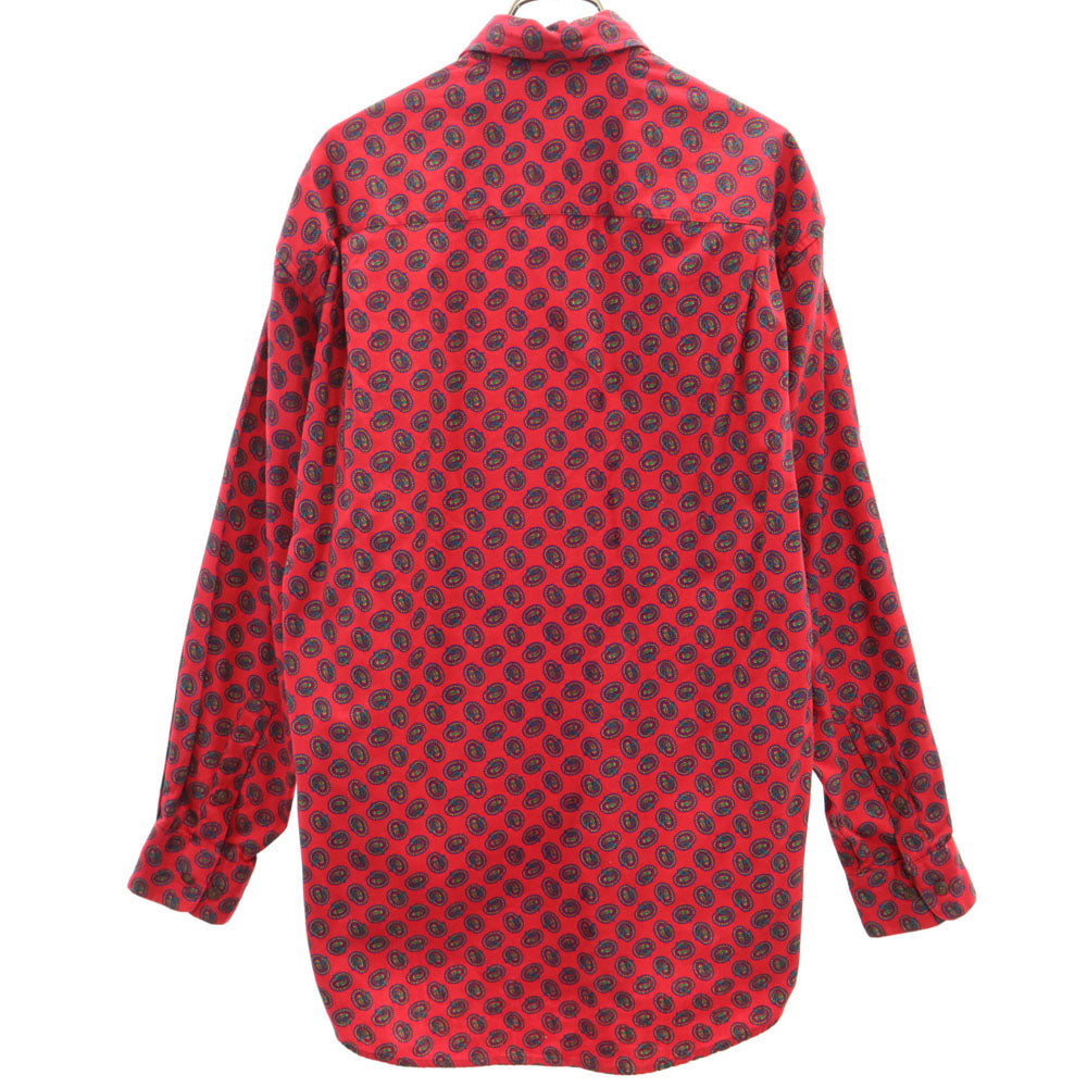 GAP ギャップ 90s オールド 紺タグ ペイズリー柄 長袖 シャツ S レッド メンズ