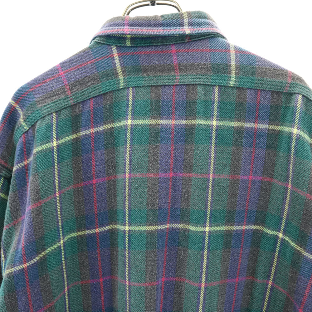 RRL 90s 初期タグ 赤3星 オールド チェック柄 長袖 ネルシャツ L グリーン 他 ダブルアールエル RALPH LAUREN ラルフローレン メンズ