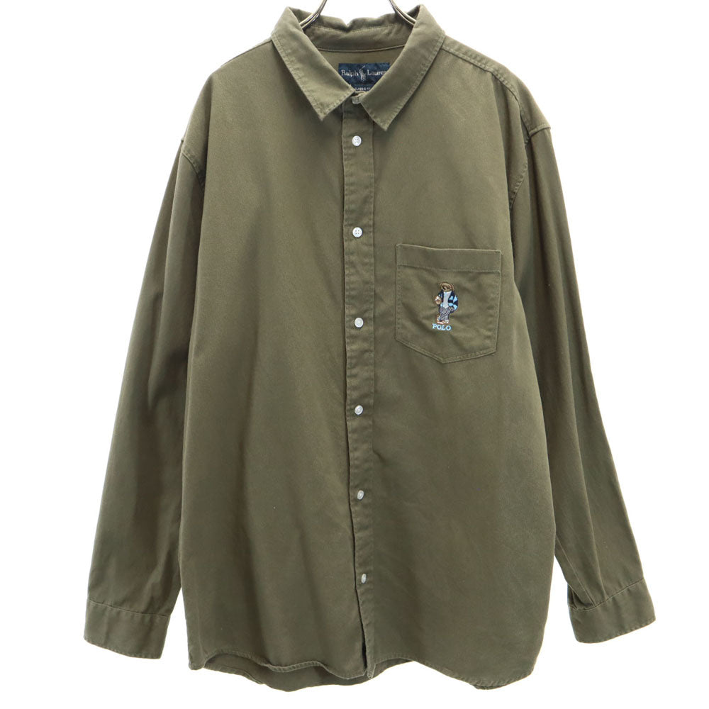 RALPH LAUREN ラルフローレン 長袖 シャツ L カーキ CLASSIC FIT メンズ