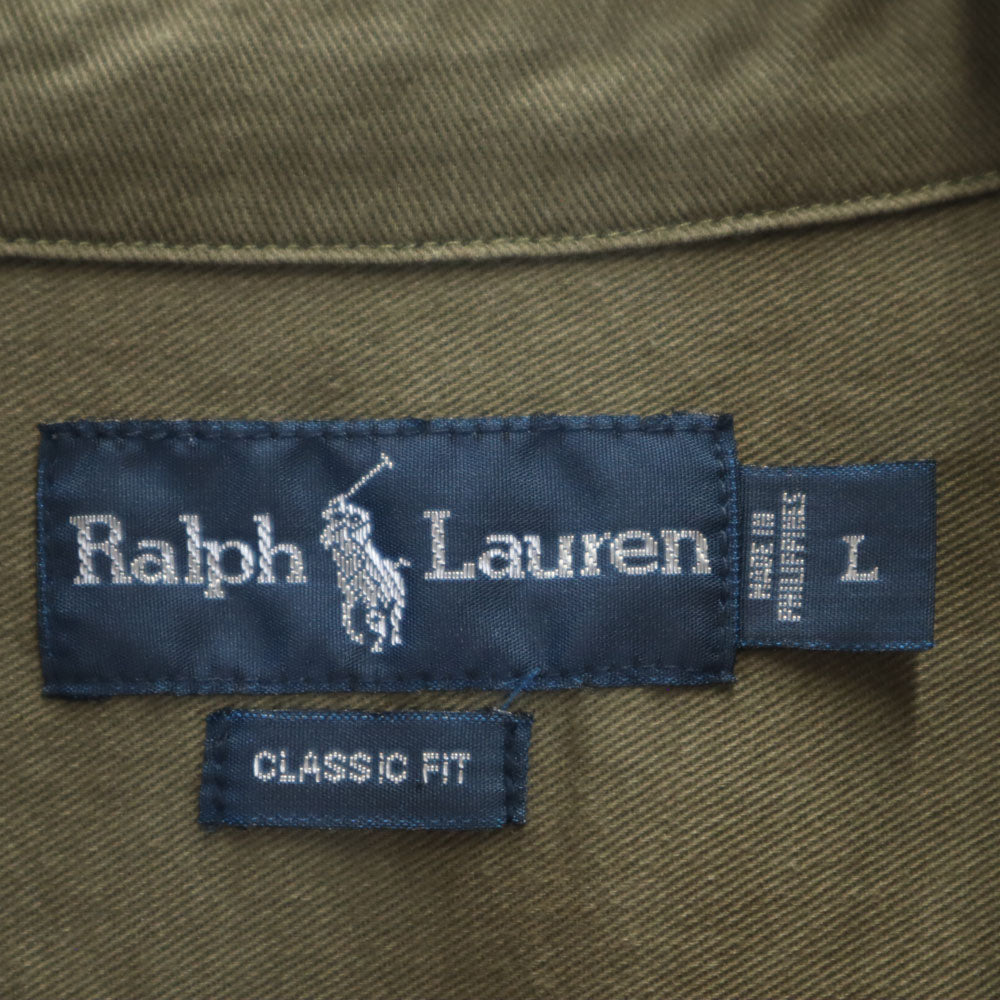 RALPH LAUREN ラルフローレン 長袖 シャツ L カーキ CLASSIC FIT メンズ