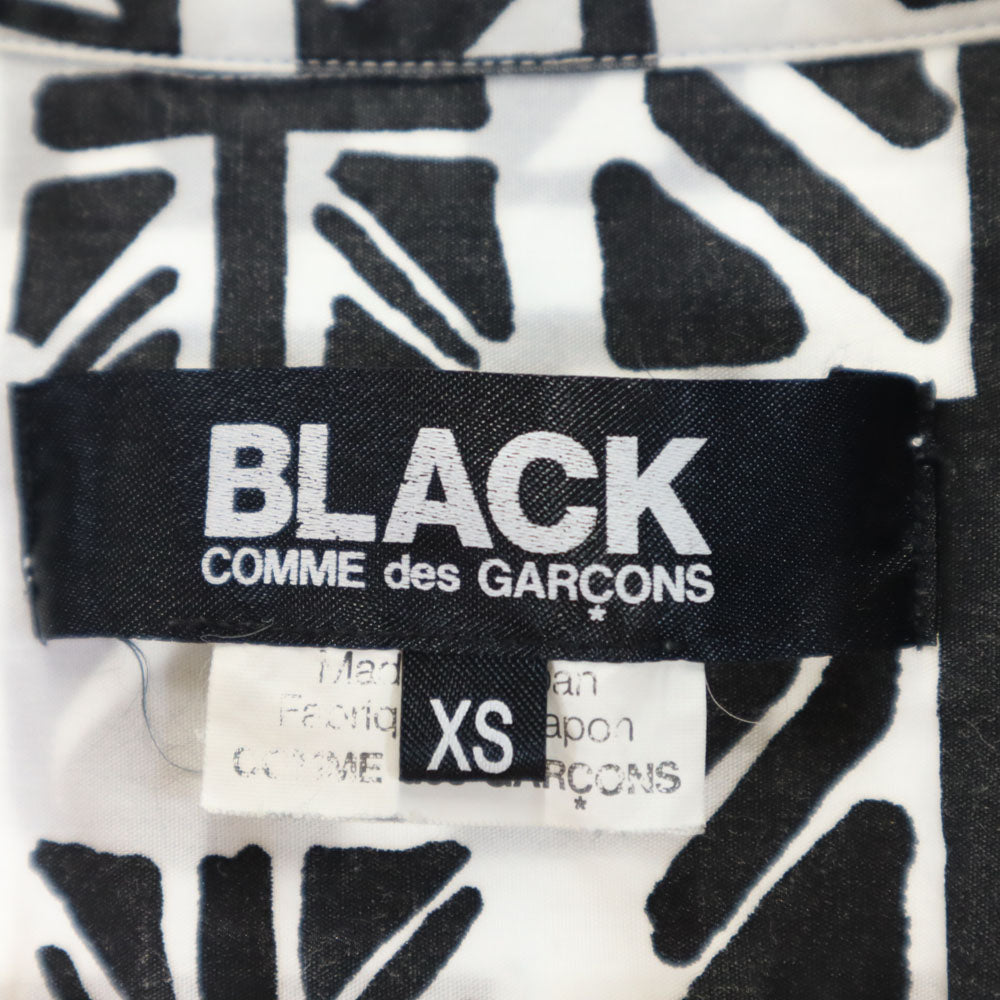 ブラックコムデギャルソン 2012年 日本製 総柄 長袖 シャツ XS ホワイト系 BLACK COMME des GARCONS メンズ