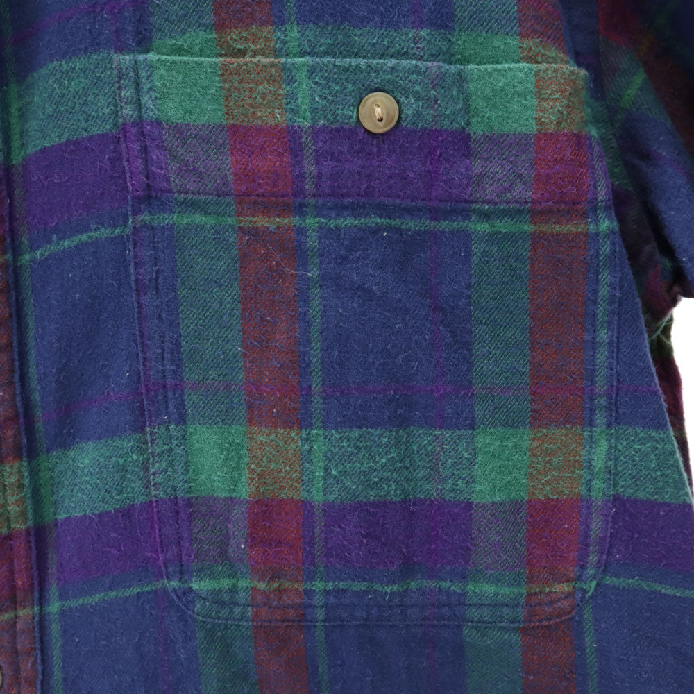 RALPH LAUREN ラルフローレン 80s ヴィンテージ チャップス チェック柄 長袖 ボタンダウンシャツ M ネイビー系 フランネル メンズ