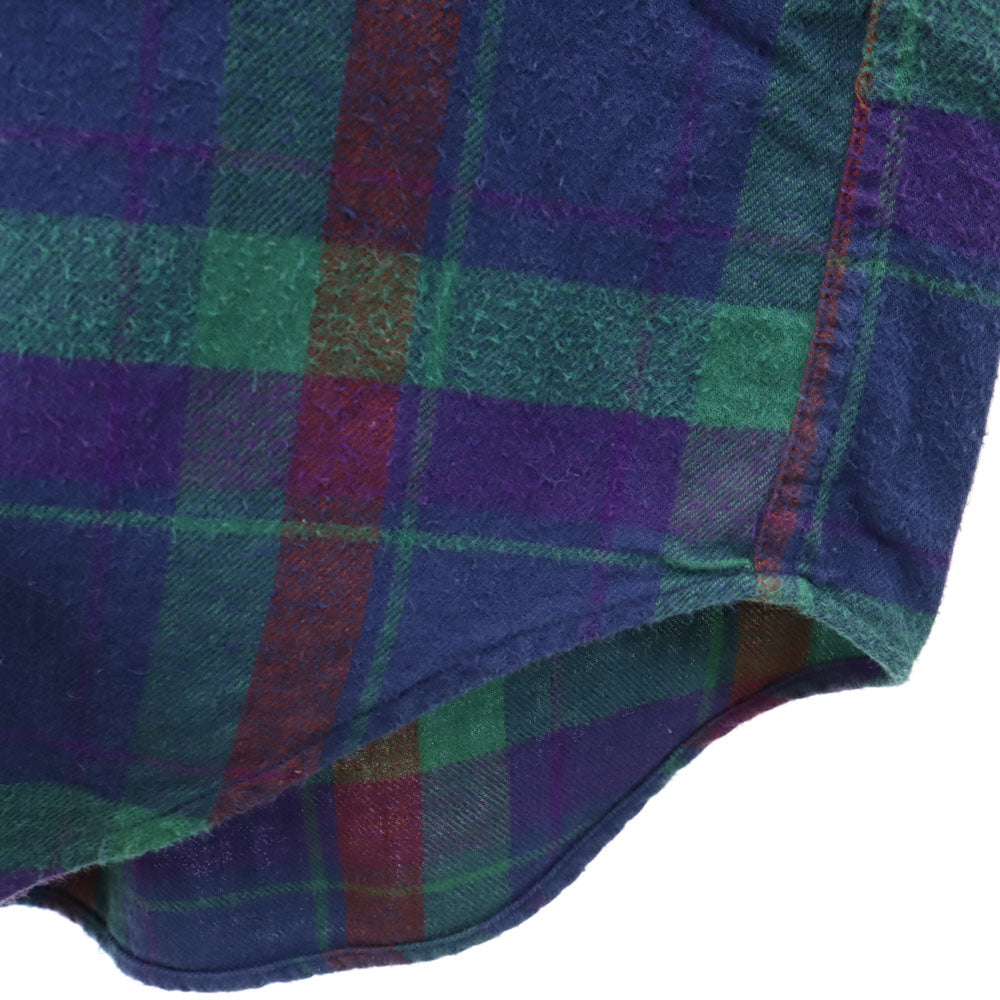 RALPH LAUREN ラルフローレン 80s ヴィンテージ チャップス チェック柄 長袖 ボタンダウンシャツ M ネイビー系 フランネル メンズ