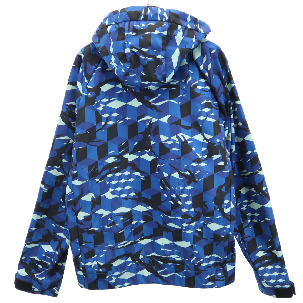 PUMA プーマ エクストララージ 総柄 長袖 ジップパーカー S ブルー系 X-LARGE メンズ